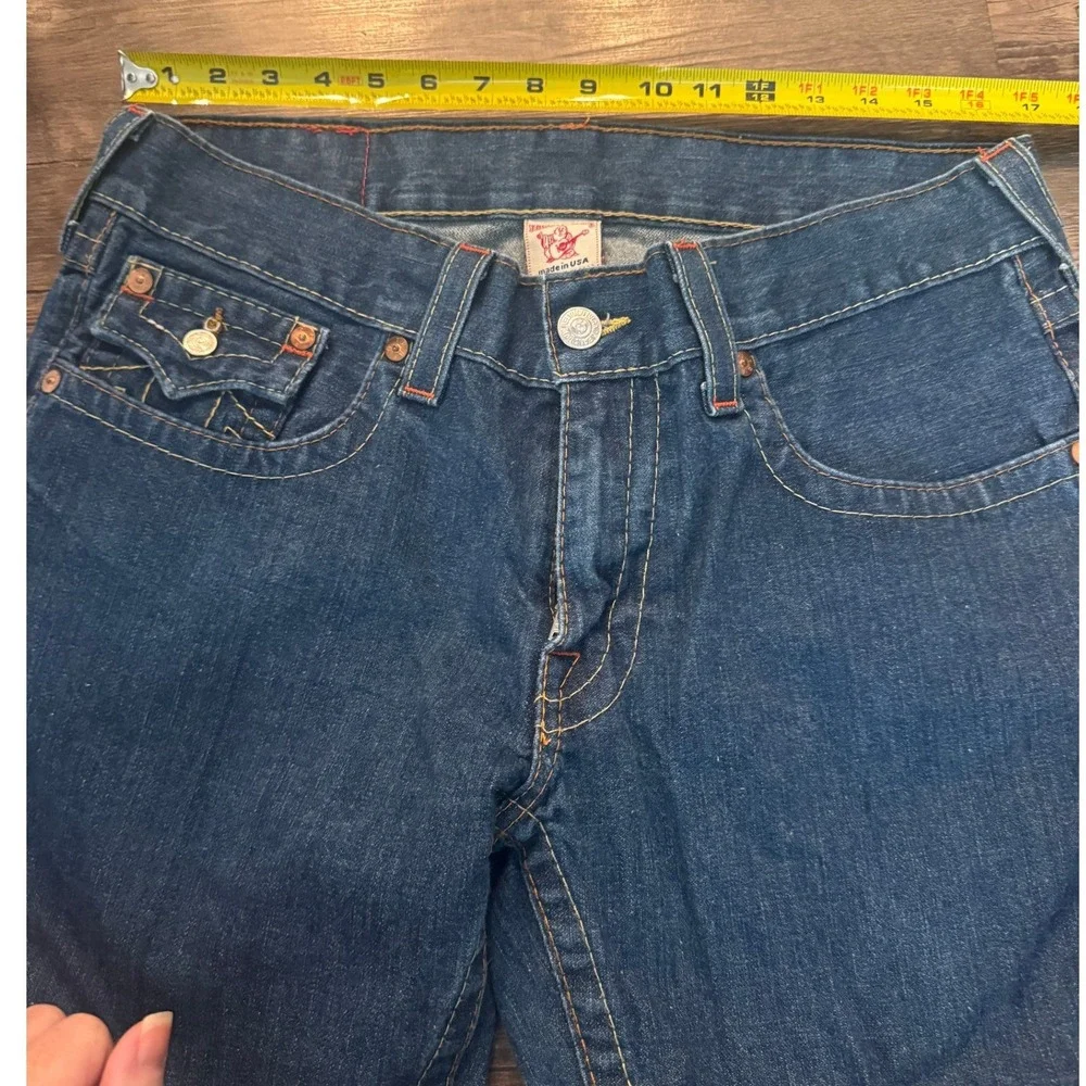 True Religion Billy Bootcut Jeans Mens 34x33 Dark Wash Blue Denim